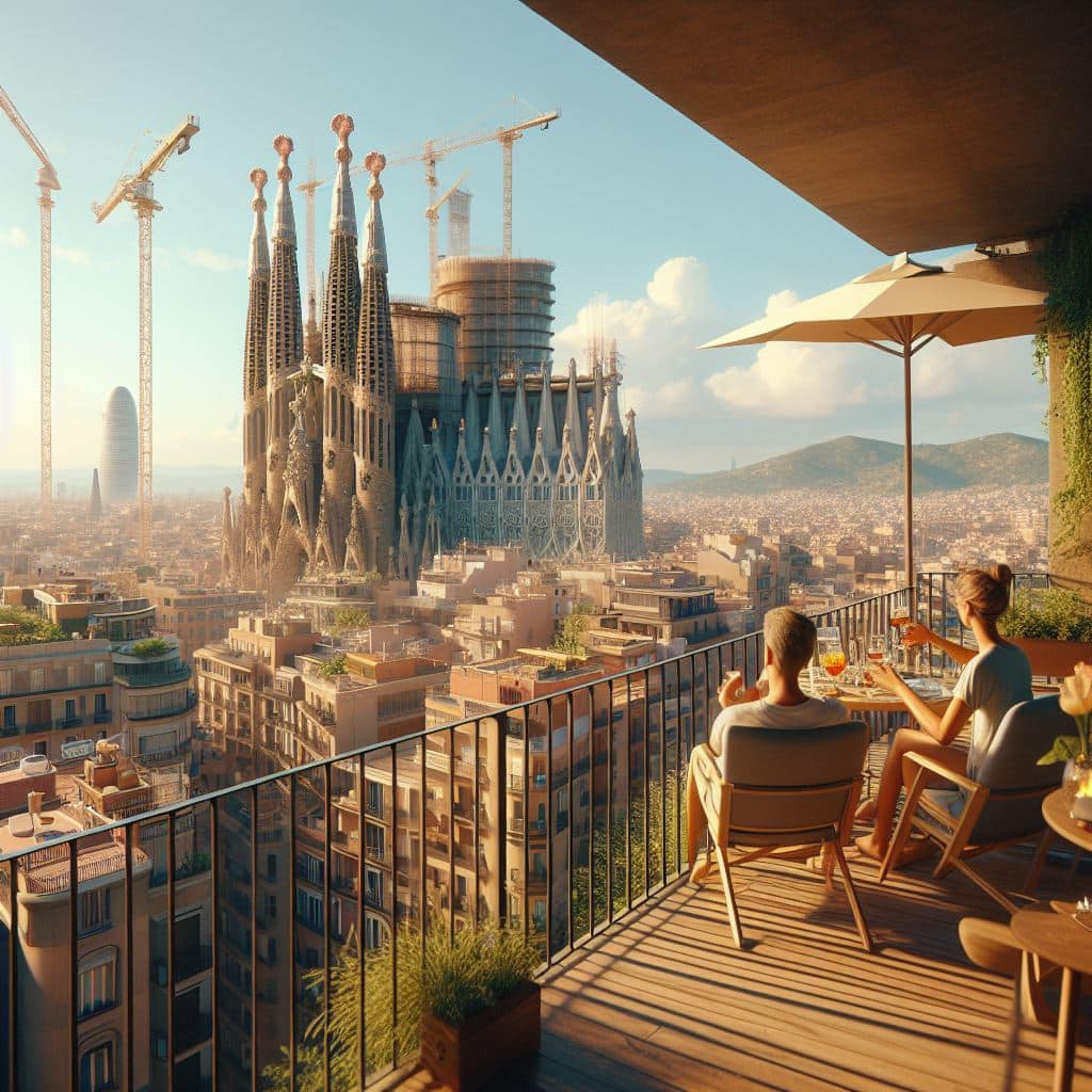 terraza con vistas barcelona